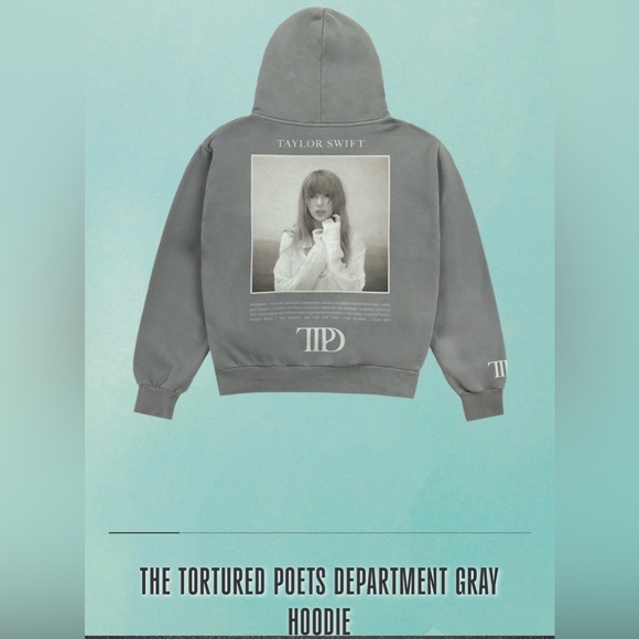 Taylor Swift Tops - THE TORTURED POETS DEPARTMENT GRAY HOODIE